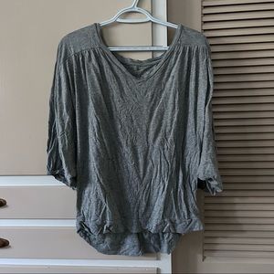 a.n.a. Gray Batwing Blouse T-shirt ana Large L